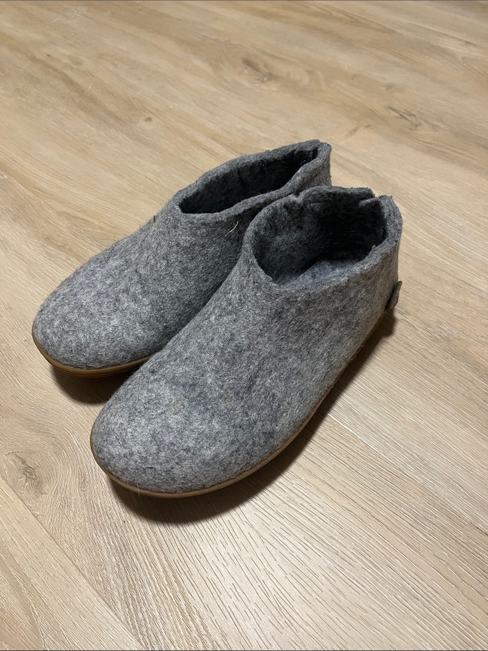 Glerups Grey Slip On Slippers Size 38